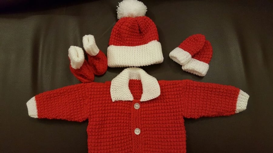 Baby gift set - Jacket,mitts,hat and booties 