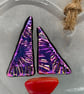 Handcrafted Fused Glass 6cm Mini Hanging Heart  - Image 2