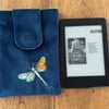 Handmade Velvet Kindle Sleeve – Free Motion Dragonfly Appliqué