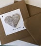 Love You To the Moon and Back, Moon map Origami loveheart Valentine's card