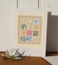 Hearts and Daisies mini 'patchwork' with embroidered daisies & applique hearts - Image 2