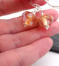 lampwork glass orange speckled earrings - Image 3