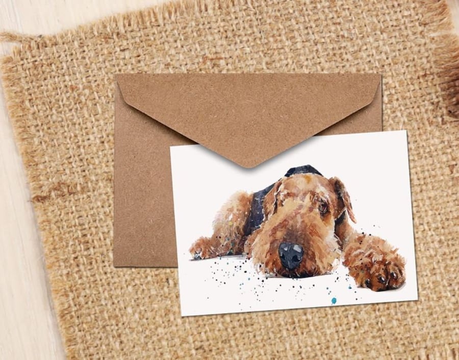 Airedale Terrier GreetingNote Card-Airedale Terrier cards,Airedale Terrier cards