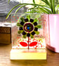 Green and Red Glass flower suncatcher - Image 4