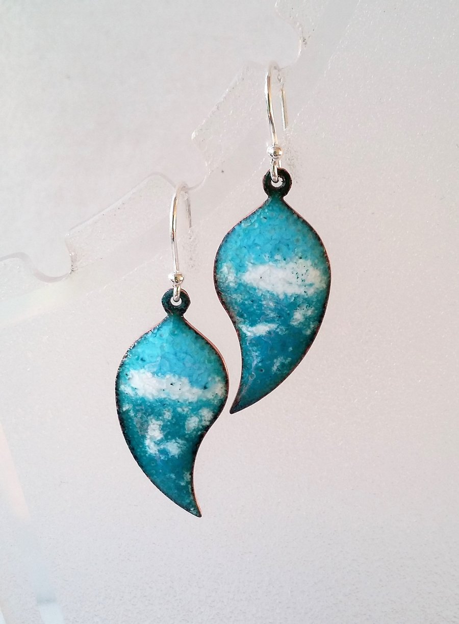 ‘Cloudscape’ enamelled copper earrings 200