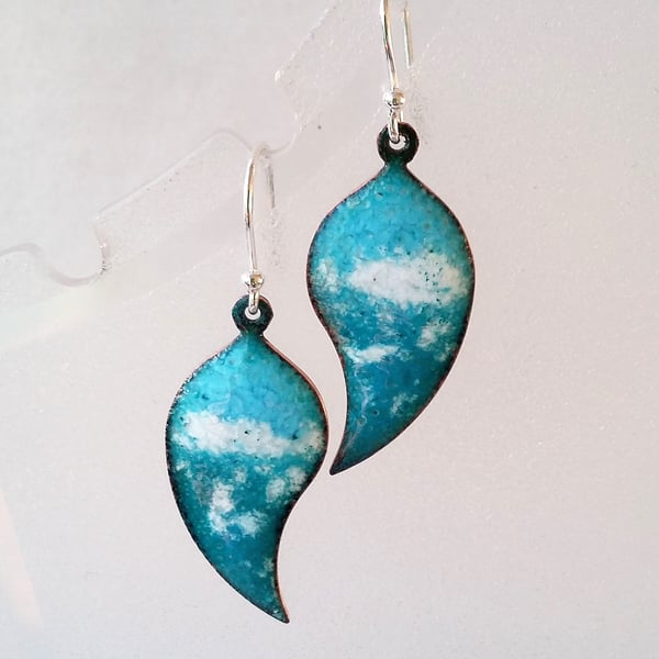 ‘Cloudscape’ enamelled copper earrings 200
