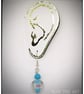 Murano glass blue heart drop bead earrings on Silver plated hooks. - Image 4