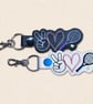Tennis Keyring - Peace Love Tennis Faux Leather Bag Charm