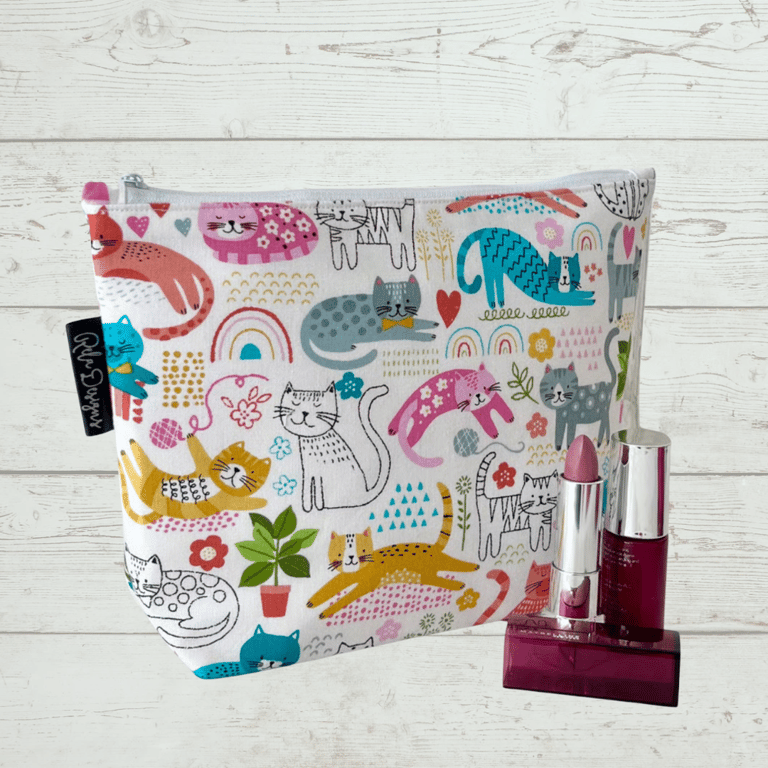 Makeup bags cream cats