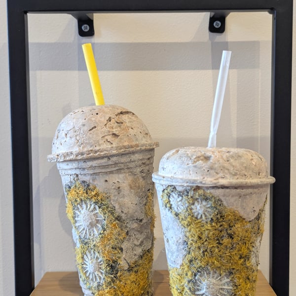 Upstream: Greener Loop Milkshake sculpture textiles plus concrete