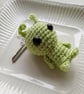 Alien crochet keyring