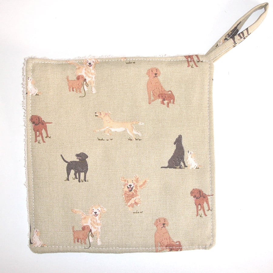 Labrador Dog Pot Holder Kitchen Grab Mat Pad Retriever Golden Brown Dogs