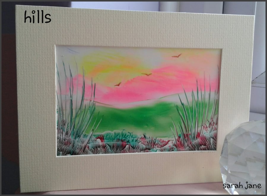 Hills original Enaustic Art Painting