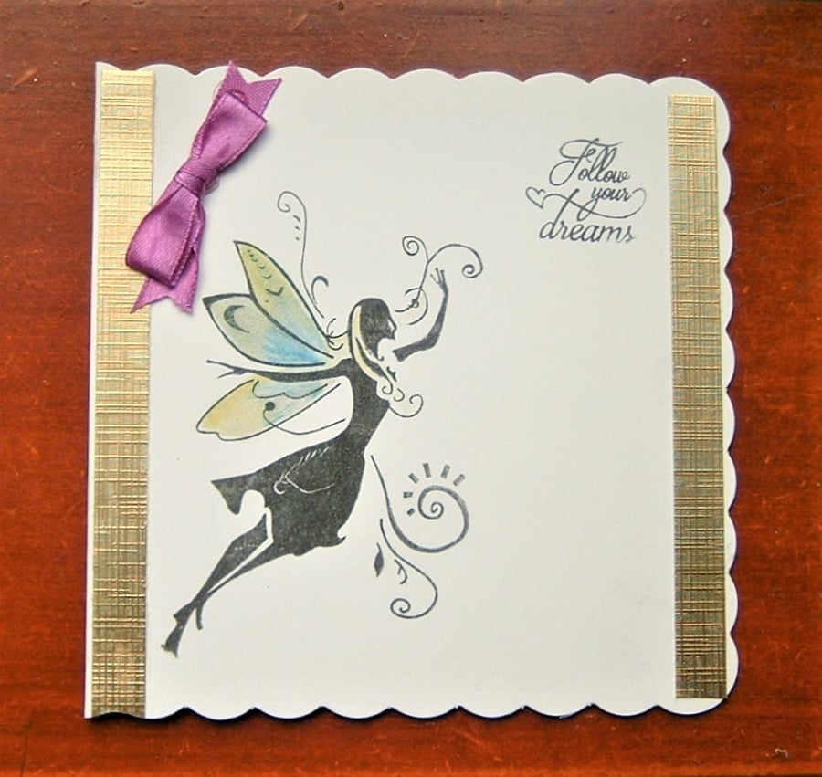 card fairy hand crafted ( ref F 361)