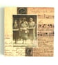 Original Paper & Fabric Collage on Wood Panel, 12x12cms, Free UK Postage (199)