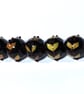 Handmade brown and amber lamp work glass beads - Image 1