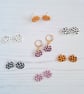 Halloween patterned pumpkin earrings, choose your colour and pattern - Image 7