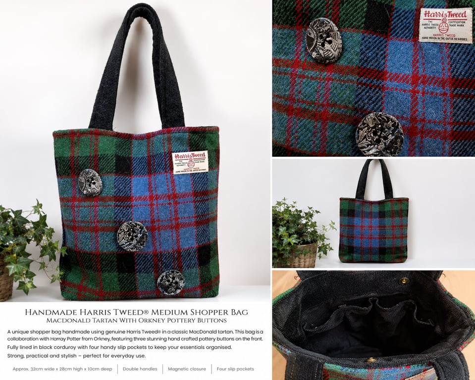 Handmade Harris Tweed® Shoulder Bag – MacDonald Tartan - Original LouLou Design