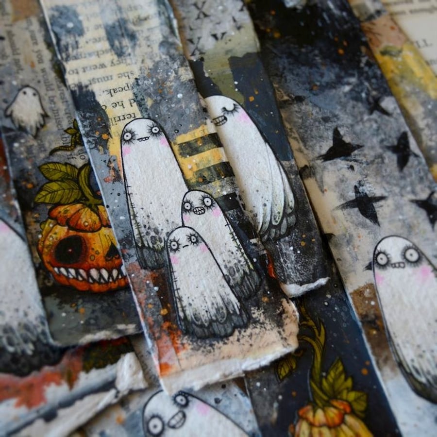 spooky bookmark - ghostly trio