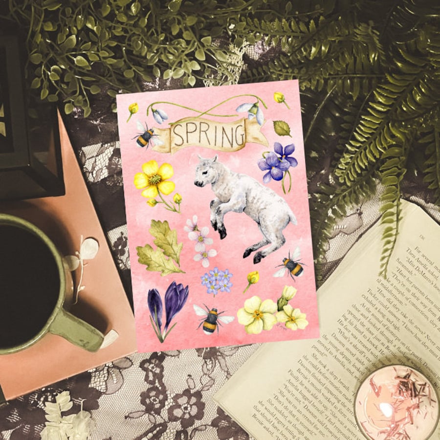 A5 Spring Art Print - Scottish nature taken from original watercolours