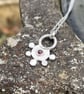 Sterling silver and garnet pendant and chain, garnet necklace
