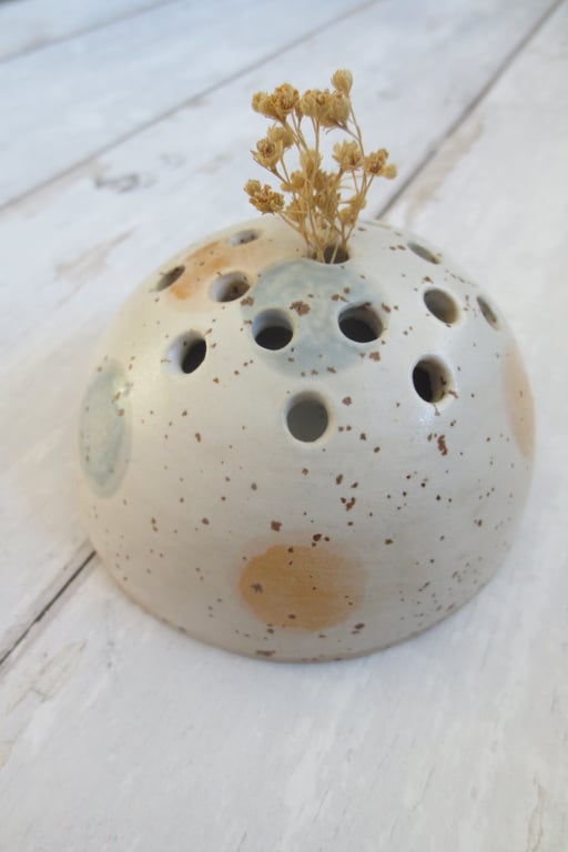 FLOWER BRICK hand-built stoneware pottery in satin white