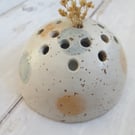 FLOWER BRICK hand-built stoneware pottery in satin white