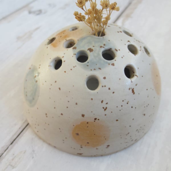 FLOWER BRICK hand-built stoneware pottery in satin white