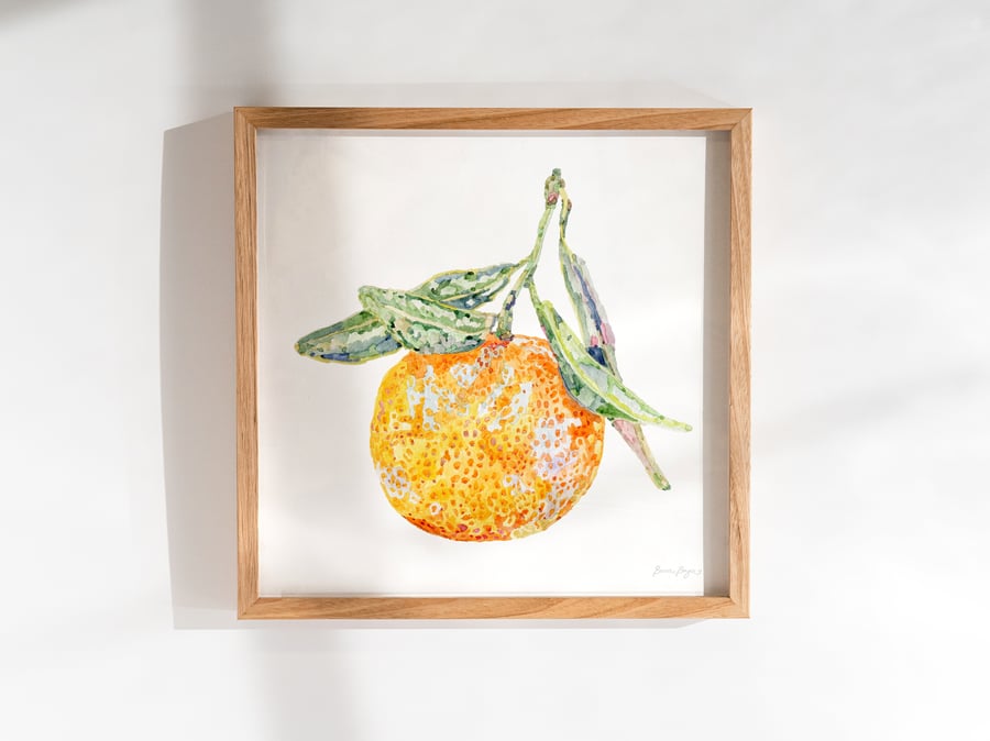 Watercolour Orange Clementine Print - Illustrated food art printed sustainably