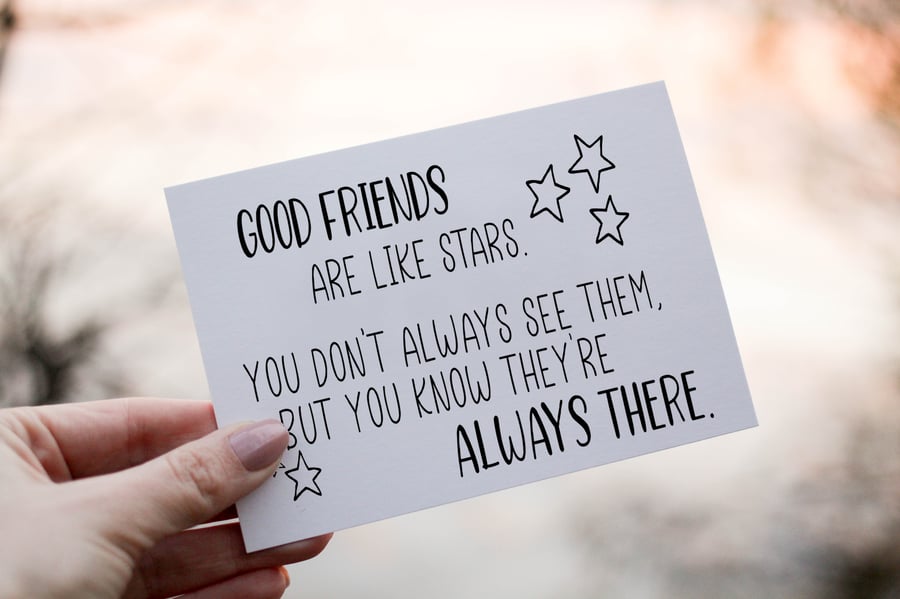 Good Friends Are Like Stars Birthday Card, Friend Birthday Card