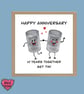 Tin anniversary card, happy tenth anniversary card with 2 tins - Image 9