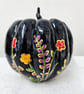 Hand Painted Ceramic Black Pumpkin - Image 1