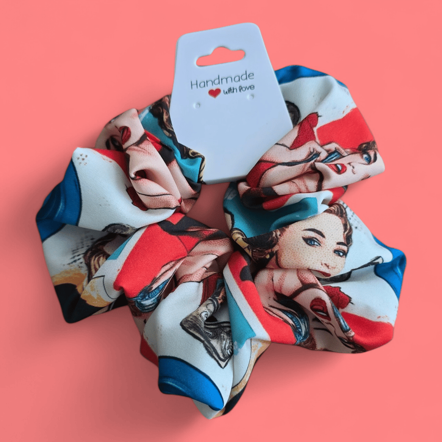Handmade retro hair scrunchie