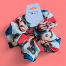 Handmade retro hair scrunchie