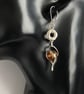 Cognac Amber Chainmaille Earrings - Image 2