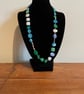 'Agna' Blue & Green Resin Necklace