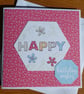 Happy Birthday Card - Stitched Floral Design - Image 4
