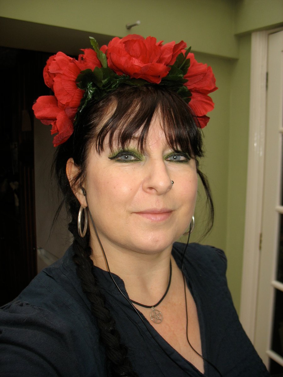 Pretty red anemone headband headdress