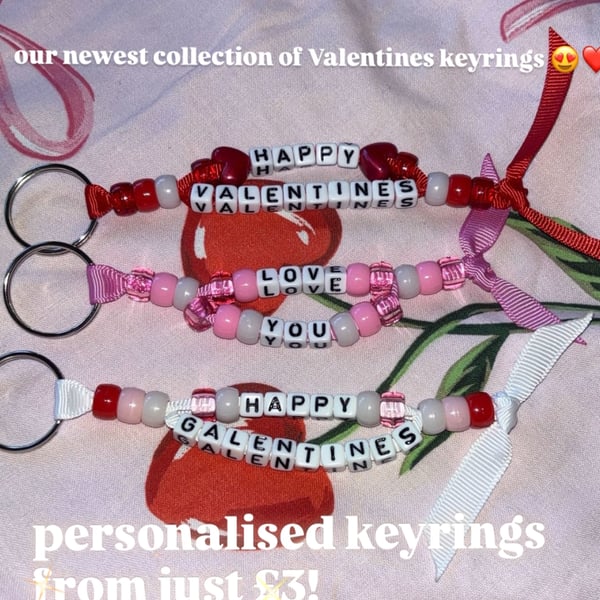 Valentines Personalised Keyrings