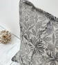 Hand Printed Organic Cotton Square Cushion - ASTA - Lavender Grey - Image 2