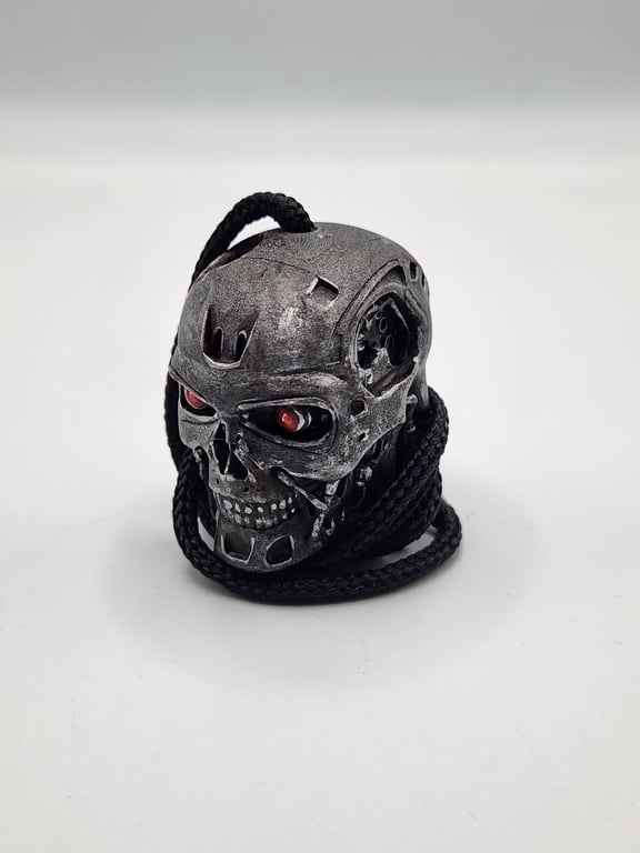 T800 Terminator Rear View Mirror Charm 3D Printed Hand-Painted Car Accessory