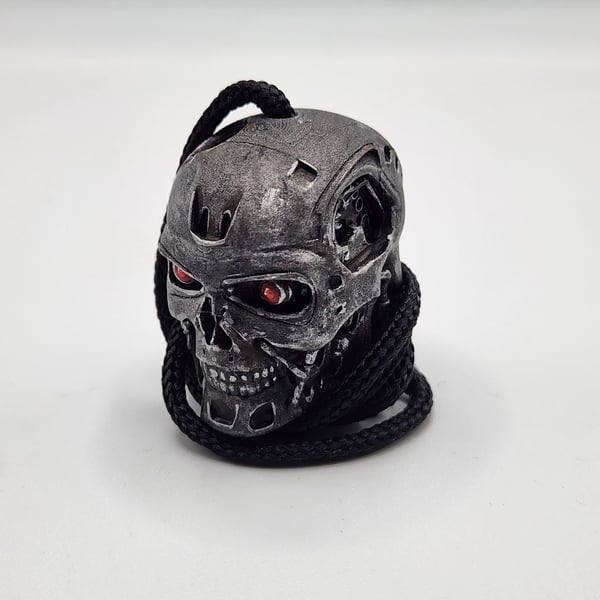 T800 Terminator Rear View Mirror Charm 3D Printed Hand-Painted Car Accessory