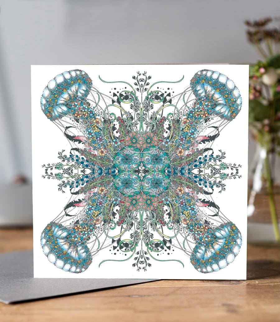 Jelly Fish Kaleidoscope Greeting card