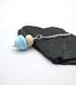 lampwork glass blue sea cone pendant necklace