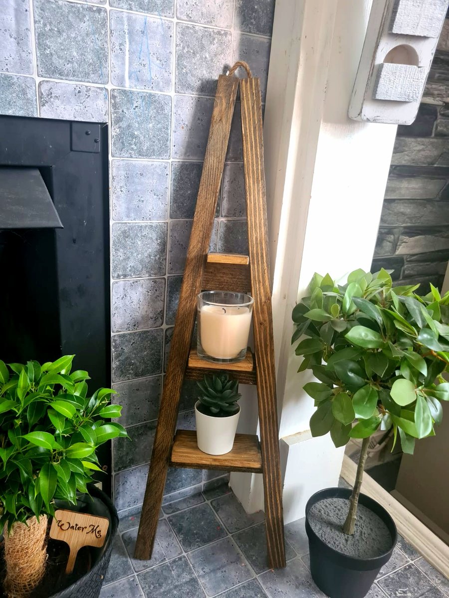 Small Wooden Ladder Shelf Mini Wood Ladder Sh... Folksy
