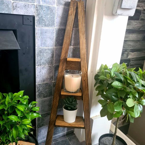 Small Wooden Ladder Shelf Mini Wood Ladder Sh... Folksy
