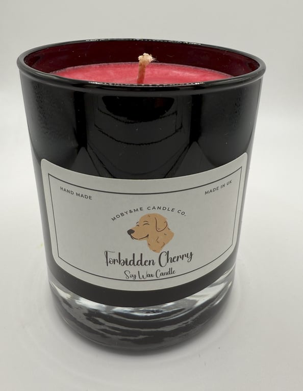 20cl Forbidden Cherry Soy wax Candle in Black Gloss Jar