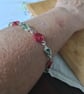 RED ROSES & GREEN LEAVES - Seaglass Bracelet et - Image 4