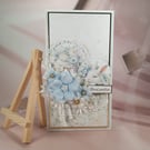 Handmade Card (78) " Think Positive" White Box with Window Included
