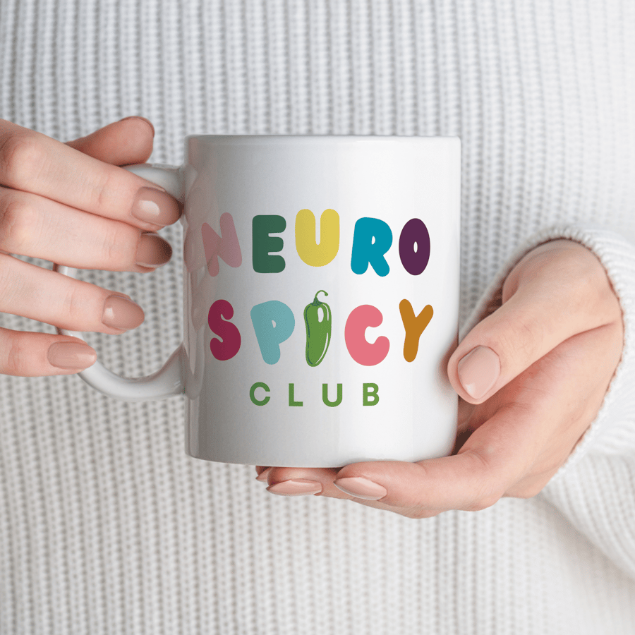 Neuro Spicy - Multi Colour Mug: Neurodiverse Awareness Mug, Spectrum Gift